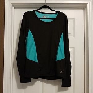Breathable mesh long sleeved workout shirt.